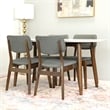 Kara Modern Solid Wood Walnut Kitchen & Dining Room Table and Chairs for 4