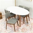 Kara Modern Solid Wood Walnut Kitchen & Dining Room Table and Chairs for 4