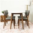 Kara Modern Solid Wood Walnut Kitchen & Dining Room Table and Chairs for 4