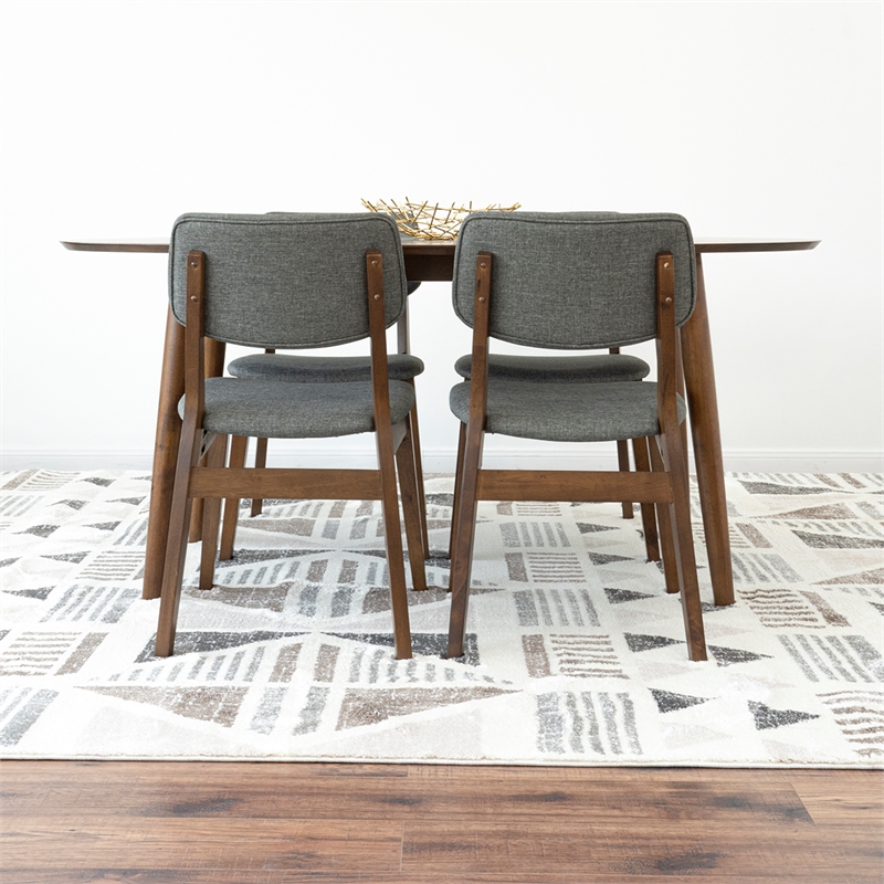 Kenza Modern Solid Wood Walnut Dining Room & Kitchen Table and Chairs ...