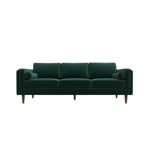 hudson mid-century modern pillow back velvet sofa