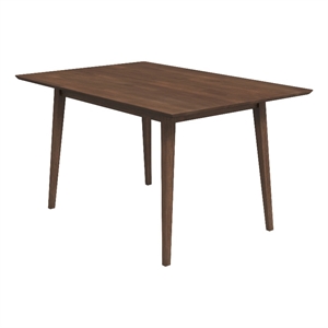 imani mid-century modern rectangular solid wood dining table in brown