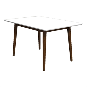 Imani Modern Style Solid Wood Walnut/White Top Rectangular Dining Table