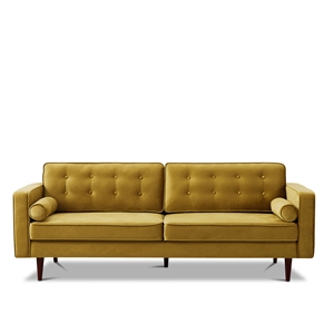 harriet mid-century modern tufted back velvet sofa