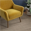 Camille Mid-Century Modern Tight Back Velvet Upholstered Armchair in Gold