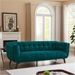 Allen Modern Chesterfield Tufted Velvet Living Room Sofa in Turquoise