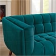 Allen Modern Chesterfield Tufted Velvet Living Room Sofa in Turquoise
