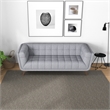Allen Modern Chesterfield Tufted Fabric Linen Living Room Sofa in Light Gray