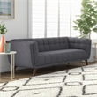 Tupper Modern Chesterfield Tufted Fabric Linen Living Room Sofa in Dark Gray