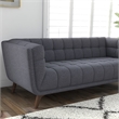 Tupper Modern Chesterfield Tufted Fabric Linen Living Room Sofa in Dark Gray