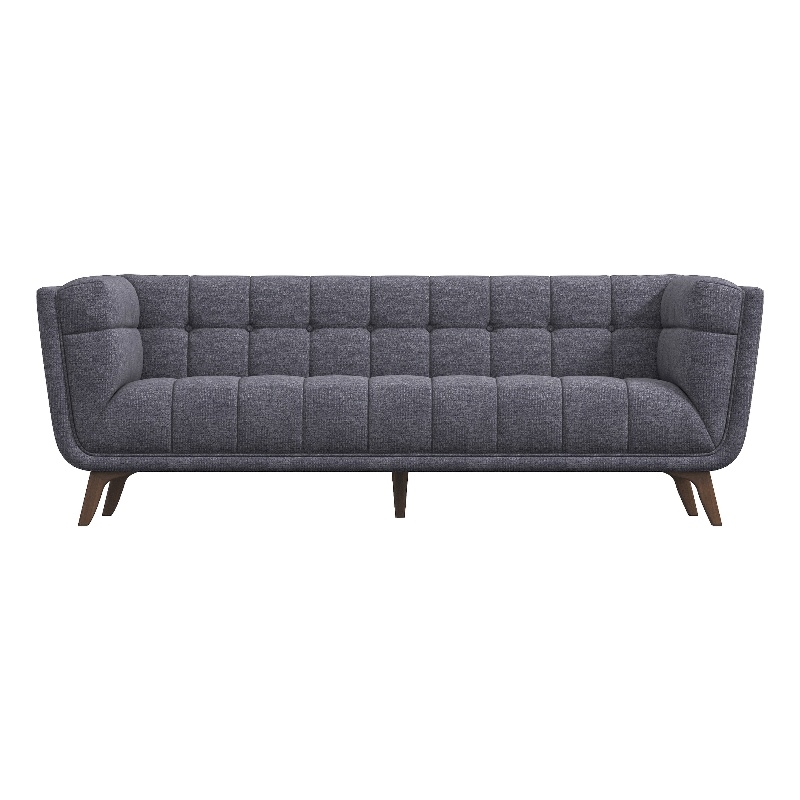 Tupper Modern Chesterfield Tufted Fabric Linen Living Room Sofa in Dark Gray