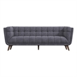 Tupper Modern Chesterfield Tufted Fabric Linen Living Room Sofa in Dark Gray