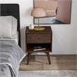 Francesca Mid Century Walnut Solid Wood Nightstand Bed Side Tables with 1 Drawer