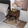Francesca Mid Century Walnut Solid Wood Nightstand Bed Side Tables with 1 Drawer