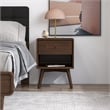 Francesca Mid Century Walnut Solid Wood Nightstand Bed Side Tables with 1 Drawer