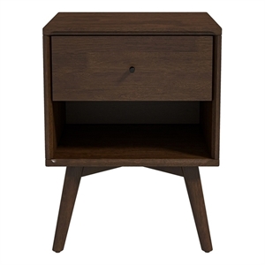 Francesca Mid Century Walnut Solid Wood Nightstand Bed Side Tables with 1 Drawer