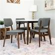 Ivana Modern Solid Wood Walnut Kitchen & Dining Room Table and Chairs for 4