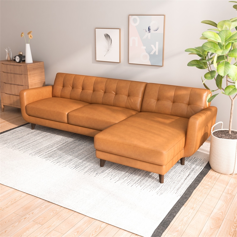 Elva leather deals sectional