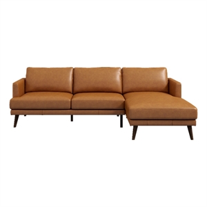Isabel Modern Living Room Top Leather Corner Sectional Couch in Tan