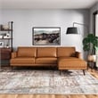 Isabel Modern Living Room Top Leather Corner Sectional Couch in Tan