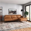 Isabel Modern Living Room Top Leather Corner Sectional Couch in Tan
