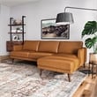 Isabel Modern Living Room Top Leather Corner Sectional Couch in Tan