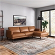 Isabel Modern Living Room Top Leather Corner Sectional Couch in Tan
