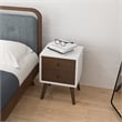 Franella Solid Wood Frame White Nightstand Bed Side Tables with 2 Drawers