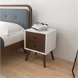 Franella Solid Wood Frame White Nightstand Bed Side Tables with 2 Drawers