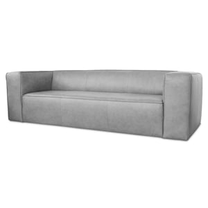 aurora mid-century modern tight back genuine leather sofa
