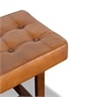 Arles Mid-Century Button-Tufted Genuine Leather Upholstered Bench in Tan