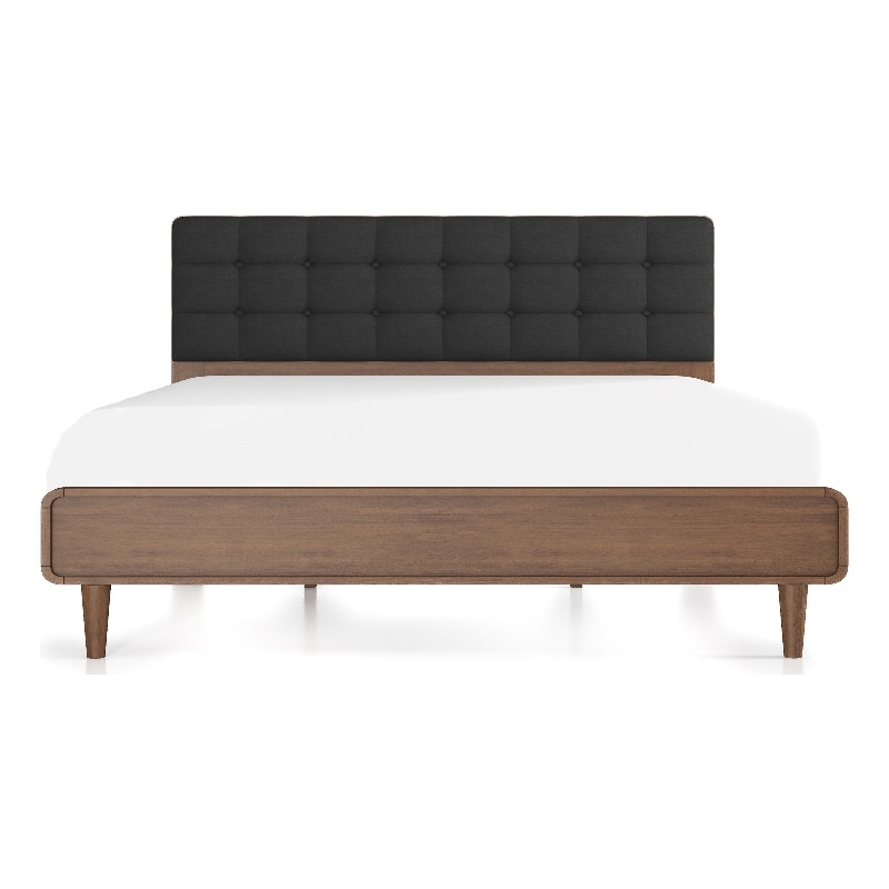 Ashcroft Angelica Fabric Upholstered King Platform Bed in Gray