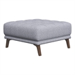 Allen Mid-Century Modern Square Microfiber Ottoman in Light Gray