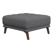 Tupper Mid-Century Modern Ottoman Fabric in Dark Gray