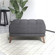 Tupper Mid-Century Modern Ottoman Fabric in Dark Gray