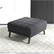 Tupper Mid-Century Modern Ottoman Fabric in Dark Gray