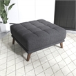 Tupper Mid-Century Modern Ottoman Fabric in Dark Gray