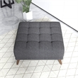 Tupper Mid-Century Modern Ottoman Fabric in Dark Gray