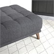 Tupper Mid-Century Modern Ottoman Fabric in Dark Gray