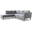 Beatrice Gray Microfiber Modern Living Room Left Facing Corner Sectional Sofa