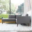 Beatrice Gray Microfiber Modern Living Room Left Facing Corner Sectional Sofa