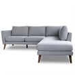 Beatrice Gray Microfiber Modern Living Room Right Facing Corner Sectional Sofa