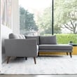 Beatrice Gray Microfiber Modern Living Room Right Facing Corner Sectional Sofa