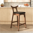 Ashcroft Harper Faux Leather Upholstered Counter Stool in Black (Set of 2)