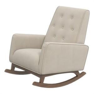 dalston mid-century modern tight back velvet rocking chair