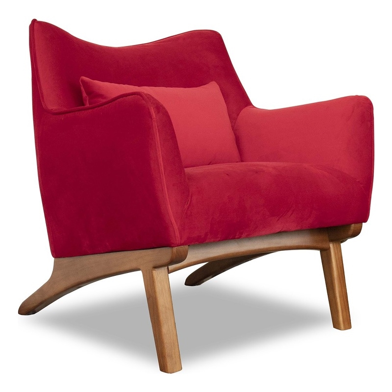 red armchair and footstool