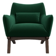 Piedmont Mid Century Modern Furniture Style Green Velvet Accent Armchair