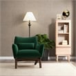 Piedmont Mid Century Modern Furniture Style Green Velvet Accent Armchair