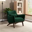 Piedmont Mid Century Modern Furniture Style Green Velvet Accent Armchair