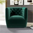 Como Mid Century Modern Comfy Green Velvet Swivel Accent Chair